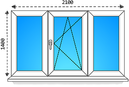 Трехстворчатые окна Трехстворчатые окна